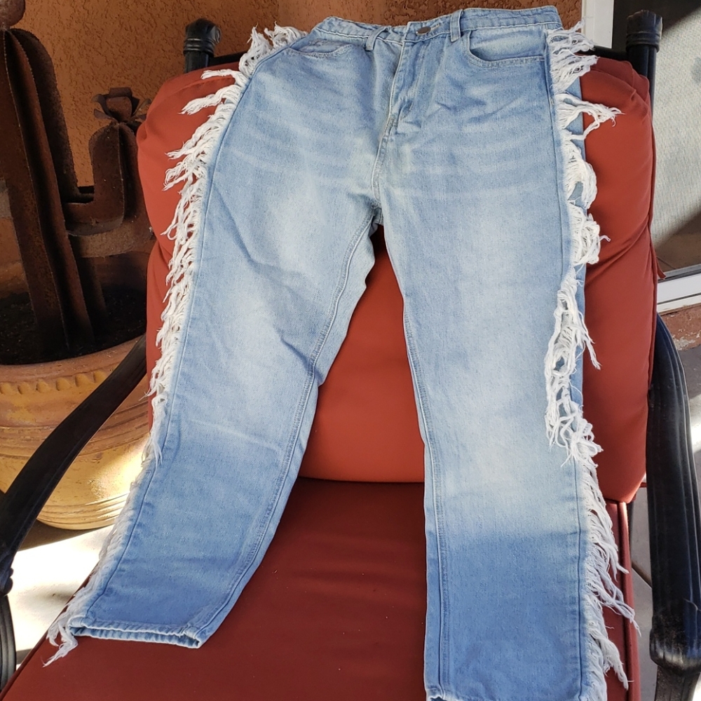 Pretty Little Things Fringe Jeans size 4.